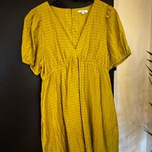 Madewell Kirkley Mini Dress in Chartreuse
